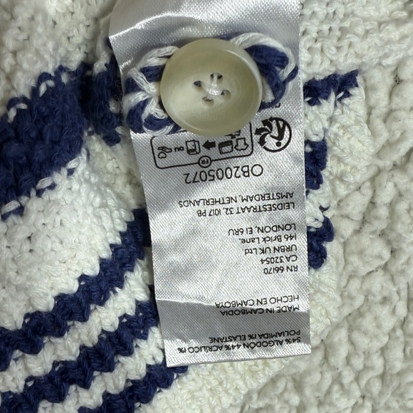 Anthropologie Maeve Slouchy Knit Sweater Vest Size XL Navy and White - Picture 11 of 12